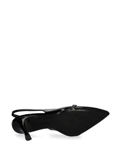 Karl Lagerfeld 85mm Logo Plaque Pumps In Black