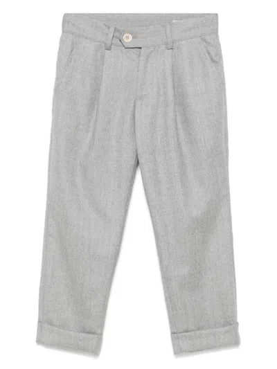 Brunello Cucinelli Mélange-effect Trousers In Grey