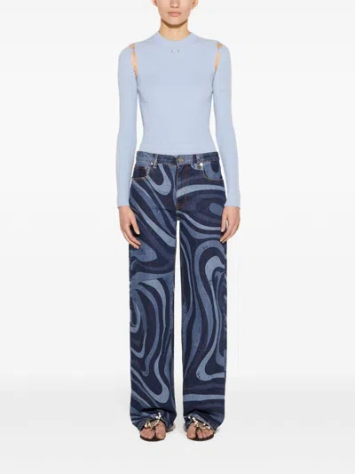 Pucci Chain-embellished Sweater In Blue