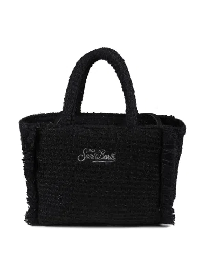 Mc2 Saint Barth Colette Tweed Shoulder Bag In Black