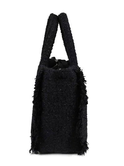 Mc2 Saint Barth Colette Tweed Shoulder Bag In Black