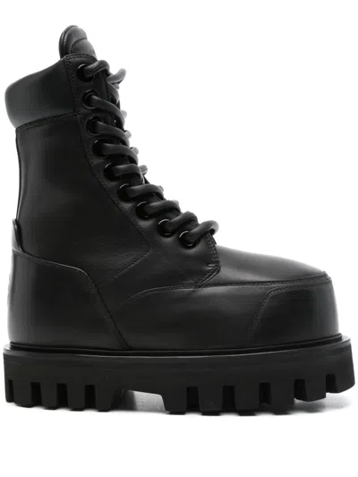 Alexander Mcqueen Combat Boots In Black