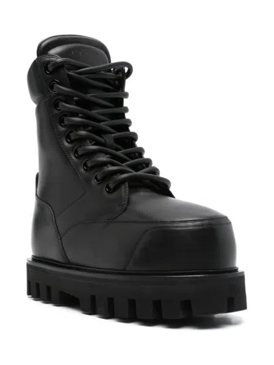 Alexander Mcqueen Combat Boots In Black