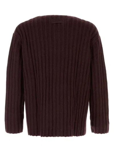 Givenchy Cashmere Cardigan With Front Pockets And Ribbed Texture In Red