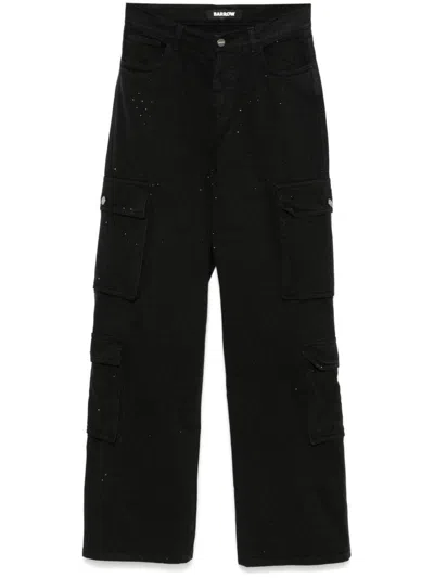Barrow Rhinestone-embellished Cargo Jeans In Black