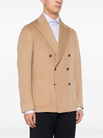 Tagliatore Cashmere Blazer In Brown