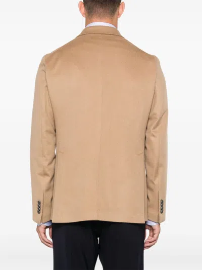 Shop Tagliatore Cashmere Blazer In Brown