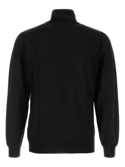 Fedeli Wool And Cashmere Turtleneck Jumper In Black