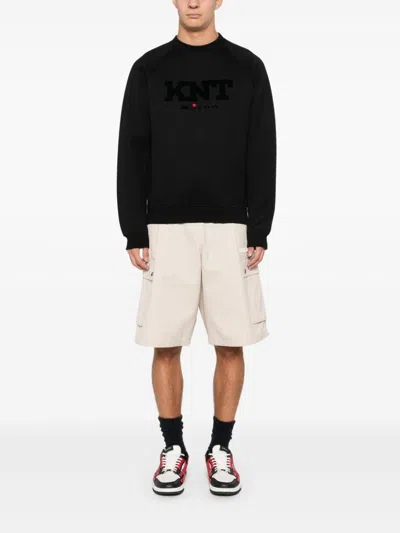 Shop Kiton Flocked-logo Sweatshirt In Black