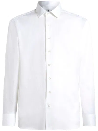 Etro Long-sleeve Cotton Shirt In White