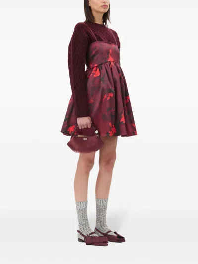 Ganni Mini Bou Tote Bag In Red