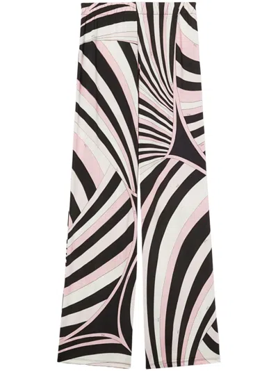 Pucci Iride-print Straight-leg Trousers In Pink