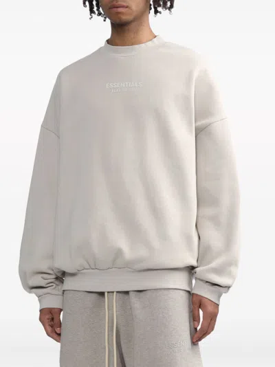 Essentials Logo-embossed Jersey Sweatshirt In Grey