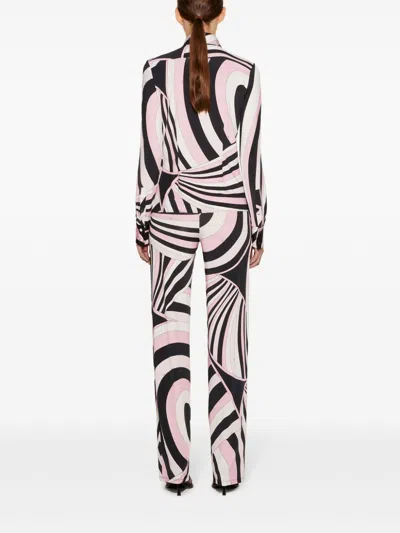 Pucci Iride-print Straight-leg Trousers In Pink