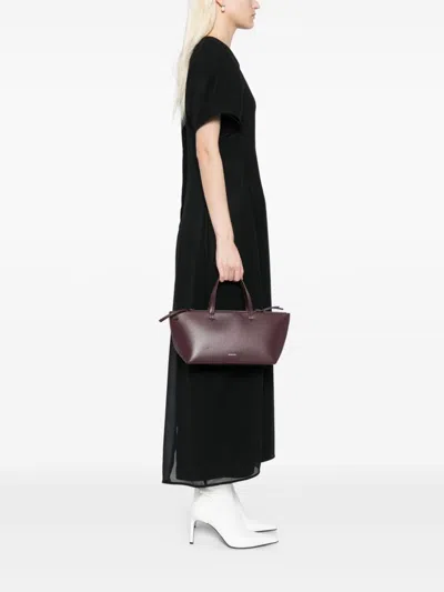 Jil Sander Classic Logo Detailed Tote Bag In Neutrals
