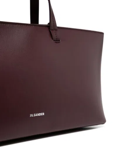 Jil Sander Classic Logo Detailed Tote Bag In Neutrals