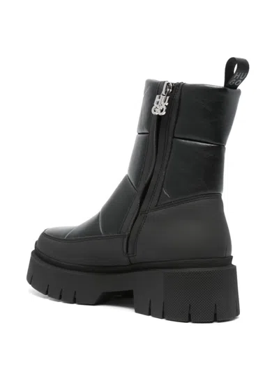 填充人造皮革短靴