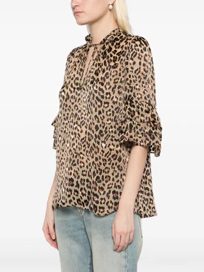 Shop Alice And Olivia Julius Tier Tunic Top In Brown