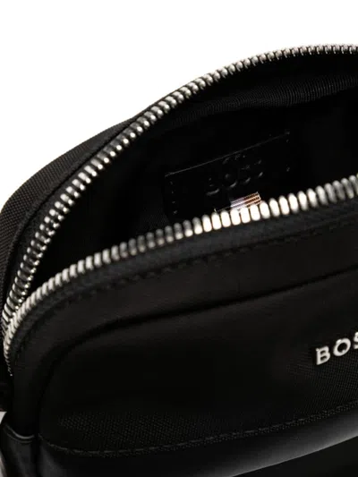 Hugo Boss Logo-embossed Messenger Bag In Black