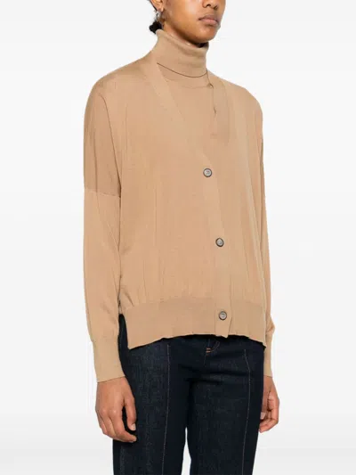Blanca Vita Wool Cardigan Set In Brown
