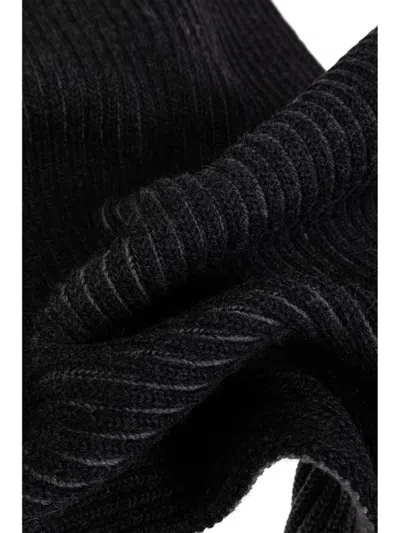 Stone Island Vanisé-knit Wool Scarf In Grey