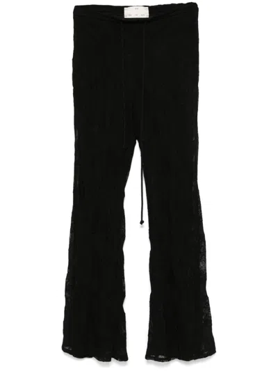 Song For The Mute Floral-lace Trousers In Black
