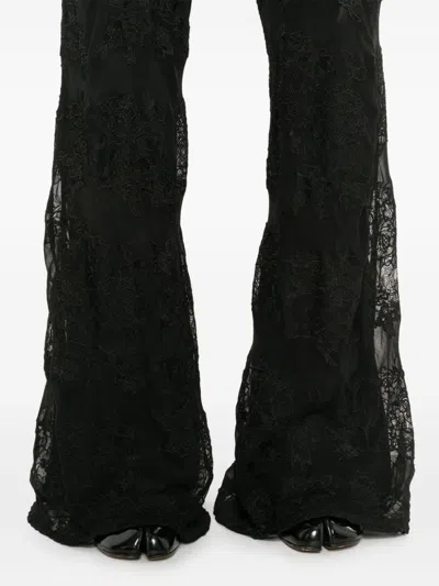 Song For The Mute Floral-lace Trousers In Black