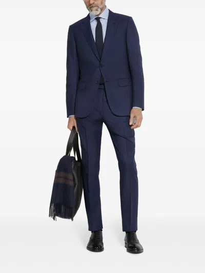 Zegna Centoventimila Single-breasted Wool Suit In Blue