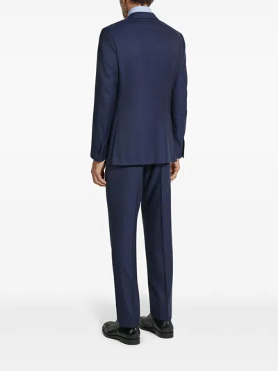 Zegna Centoventimila Single-breasted Wool Suit In Blue