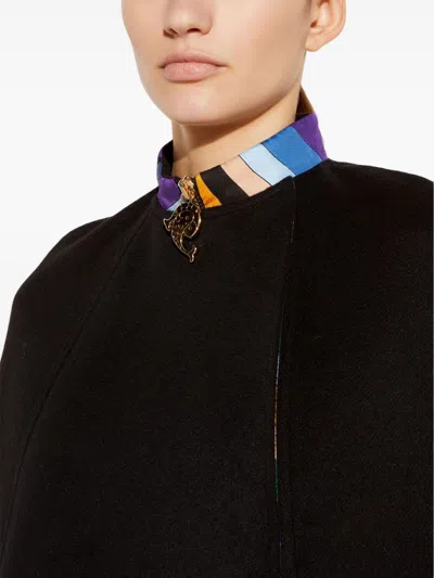 Pucci Iride-print Cape In Black