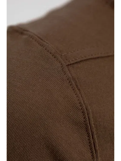 Rick Owens Cropped Level T-shirt In Brown