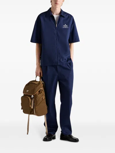 Prada Hose Aus Popeline In Blue