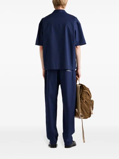 Prada Hose Aus Popeline In Blue