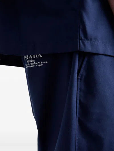 Prada Hose Aus Popeline In Blue