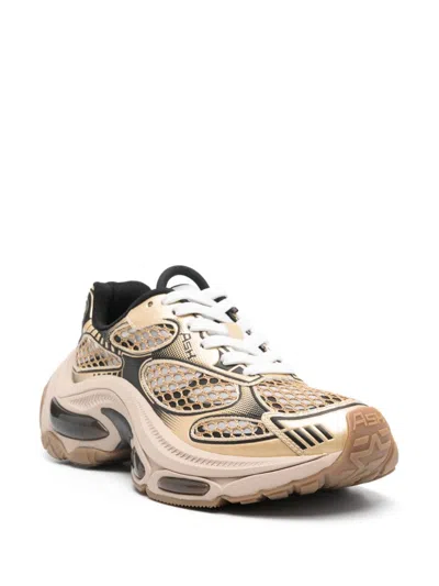 Ash Dragon Sneakers In Gold Leather And Fabric In Gold