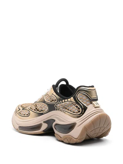 Ash Dragon Sneakers In Gold Leather And Fabric In Gold