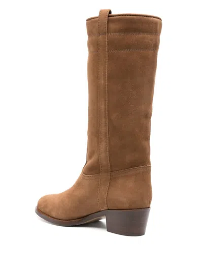 Fay 45mm Suede Boots In Brown