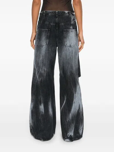 Alessandro Vigilante Cut-out Detail Stonewashed Jeans In Blue