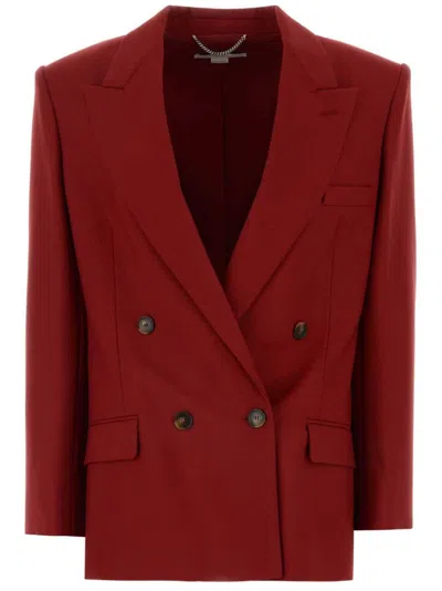 Stella Mccartney Oversize Wool Blazer Flap Pockets In Red