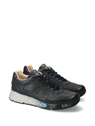 Premiata Mase 7082 Logo Leather Sneakers In Black