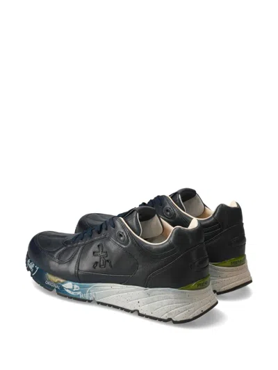 Premiata Mase 7082 Logo Leather Sneakers In Black