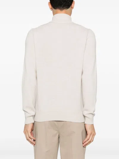 Shop Zanone Half-zip Sweater In Neutrals