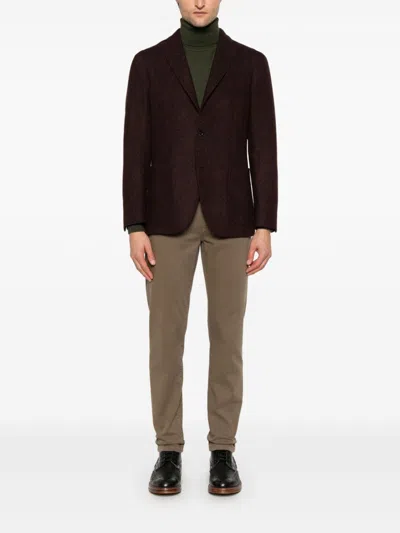 Zegna City Trousers In Brown