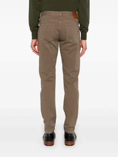 Zegna City Trousers In Brown