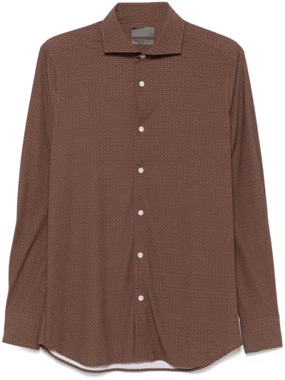 Dell'oglio Graphic Print Shirt In Brown