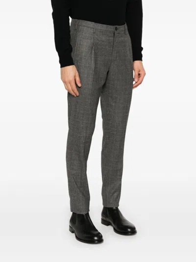 Incotex Checked Trousers In Grey