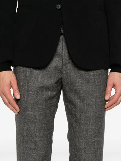 Incotex Checked Trousers In Grey