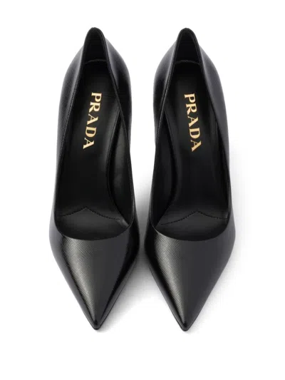 Prada Leather Pumps In Black