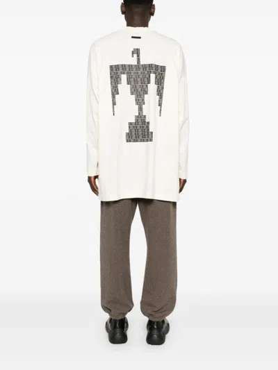Fear Of God Long-sleeved Thunderbird T-shirt In Neutrals