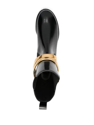 René Caovilla Cleo Leather Snake-wrap Chelsea Booties In Black